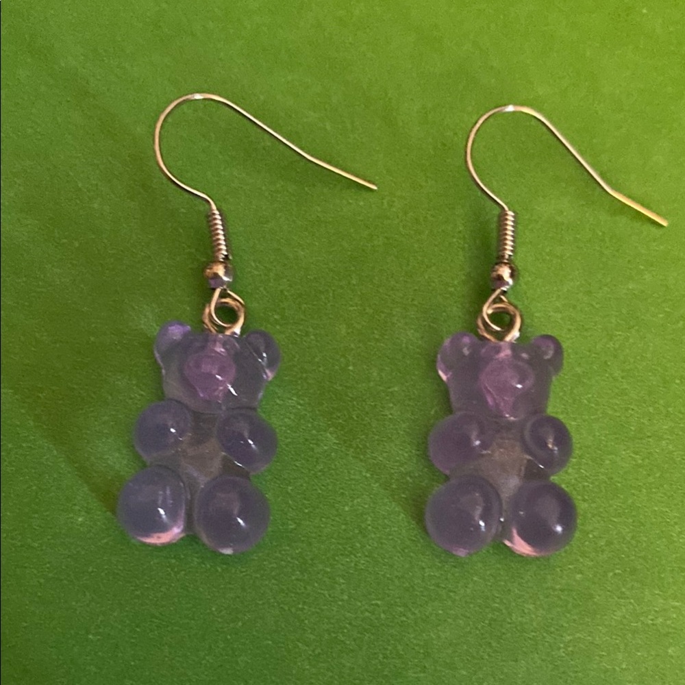 Cute Purple Gummy Bear Earrings